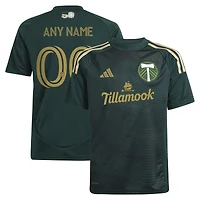 Youth adidas  Green Portland Timbers 2025 Forever Green & Gold Replica Custom Jersey
