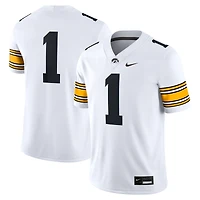 Men's Nike #1 White Iowa Hawkeyes Game Jersey