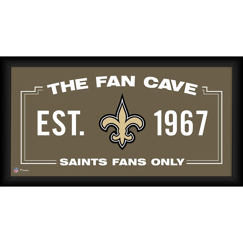 New Orleans Saints Framed 10" x 20" Fan Cave Collage