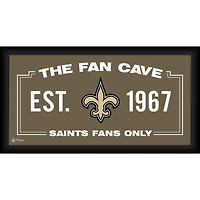 New Orleans Saints Framed 10" x 20" Fan Cave Collage