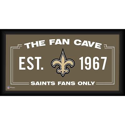 New Orleans Saints Framed 10" x 20" Fan Cave Collage
