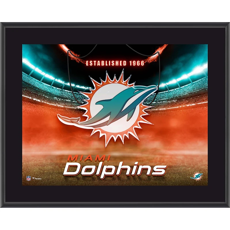 Miami Dolphins 10.5" x 13" Horizontal Team Logo Sublimated Plaque