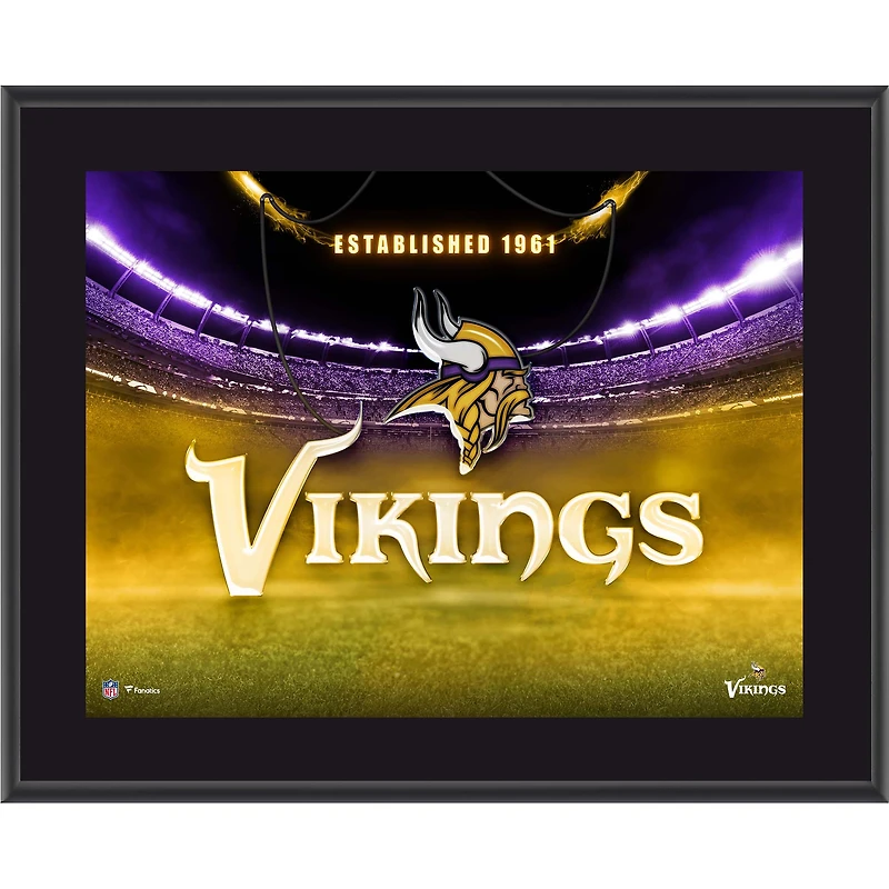 Minnesota Vikings 10.5" x 13" Horizontal Team Logo Sublimated Plaque