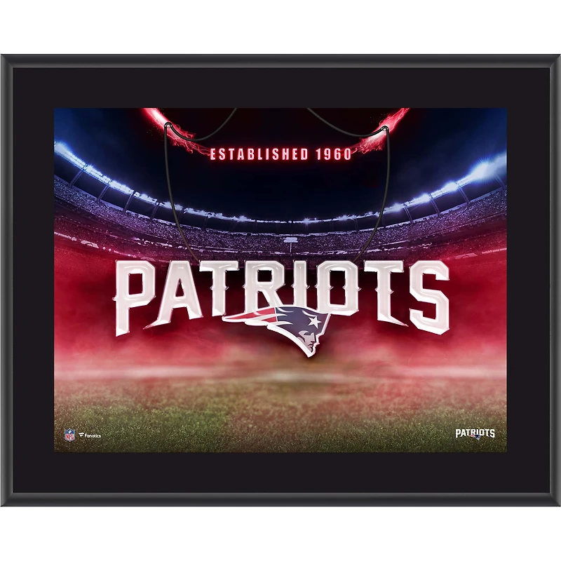 New England Patriots 10.5" x 13" Horizontal Team Logo Sublimated Plaque