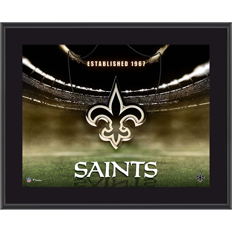 New Orleans Saints 10.5" x 13" Horizontal Team Logo Sublimated Plaque