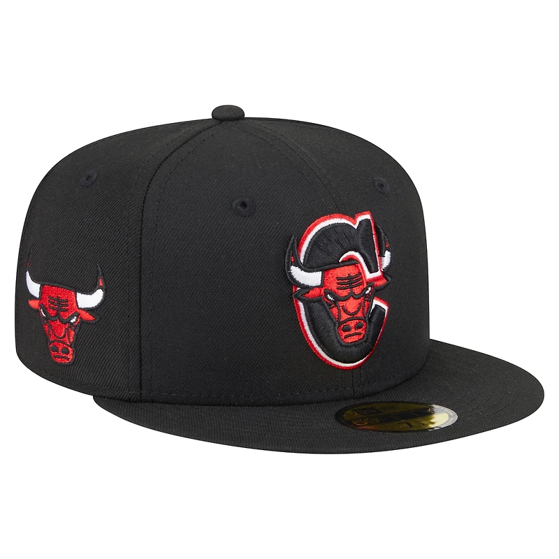 Men's New Era  Black Chicago Bulls Deceptor 59FIFTY Fitted Hat