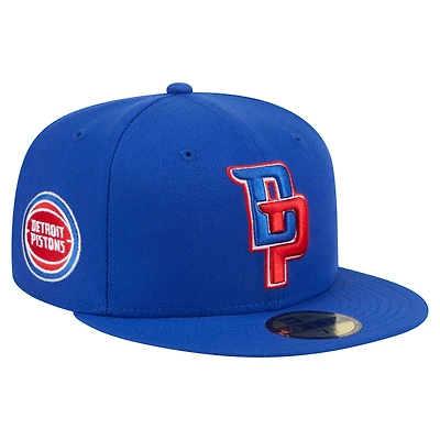Men's New Era  Blue Detroit Pistons Deceptor 59FIFTY Fitted Hat