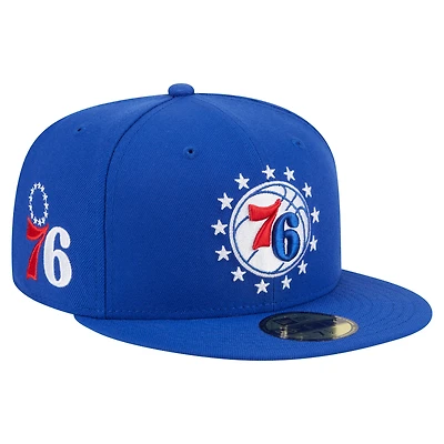 Men's New Era  Royal Philadelphia 76ers Deceptor 59FIFTY Fitted Hat