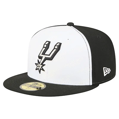 Men's New Era  White/Black San Antonio Spurs Repeat 59Fifty Fitted Hat
