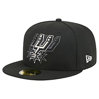 Men's New Era  Black San Antonio Spurs Tri-Hit 59Fifty Fitted Hat