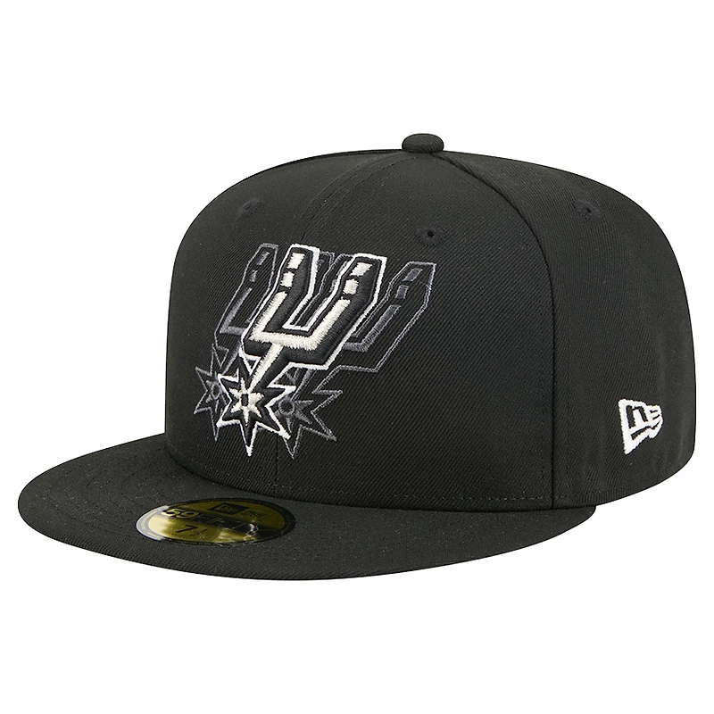 Men's New Era Black San Antonio Spurs Tri-Hit 59Fifty Fitted Hat