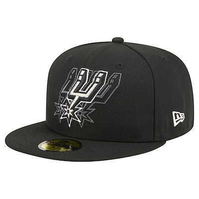 Men's New Era  Black San Antonio Spurs Tri-Hit 59Fifty Fitted Hat
