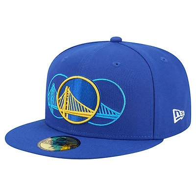Men's New Era  Royal Golden State Warriors Tri-Hit 59Fifty Fitted Hat