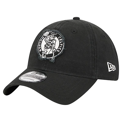 Men's New Era  Black Boston Celtics Stamp Fabric Applique 9TWENTY Adjustable Hat