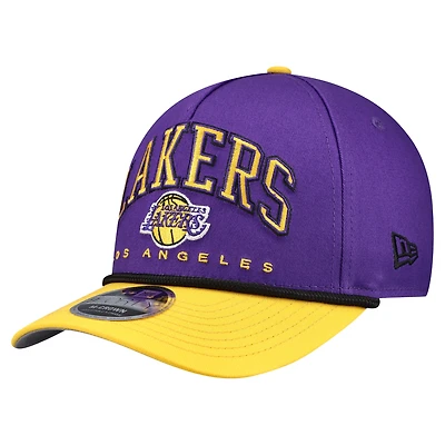 Men's New Era  Purple Los Angeles Lakers Bold Arch COOLERA 9FORTY A-Frame M-Crown Adjustable Hat