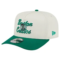 Men's New Era Cream/Kelly Green Boston Celtics Chainstitch 9FIFTY A-Frame Snapback Hat