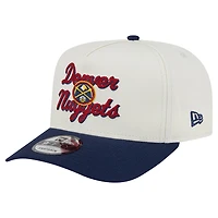 Men's New Era Cream/Navy Denver Nuggets Chainstitch 9FIFTY A-Frame Snapback Hat