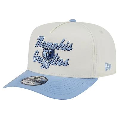 Men's New Era Cream/Light Blue Memphis Grizzlies Chainstitch 9FIFTY A-Frame Snapback Hat