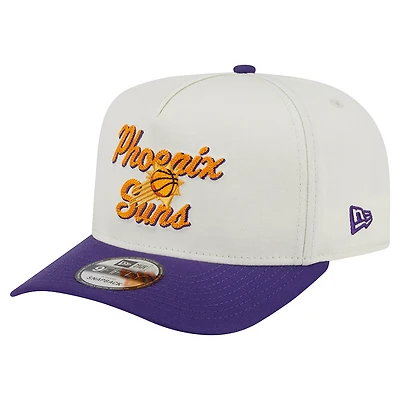 Men's New Era Cream/Purple Phoenix Suns Chainstitch 9FIFTY A-Frame Snapback Hat