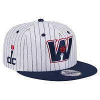Men's New Era  White Washington Wizards Deceptor Pinstripe 9FIFTY Snapback Hat