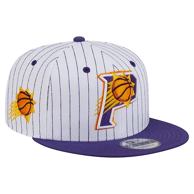 Men's New Era  White Phoenix Suns Deceptor Pinstripe 9FIFTY Snapback Hat