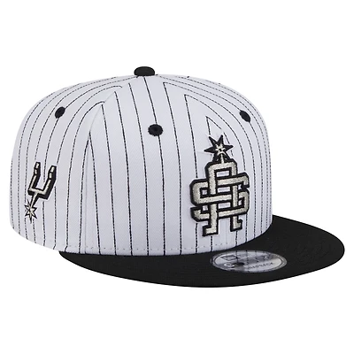 Men's New Era  White San Antonio Spurs Deceptor Pinstripe 9FIFTY Snapback Hat