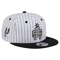 Men's New Era  White San Antonio Spurs Deceptor Pinstripe 9FIFTY Snapback Hat