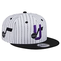 Men's New Era  White Utah Jazz Deceptor Pinstripe 9FIFTY Snapback Hat