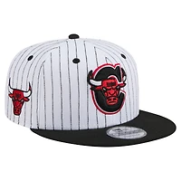 Men's New Era  White Chicago Bulls Deceptor Pinstripe 9FIFTY Snapback Hat