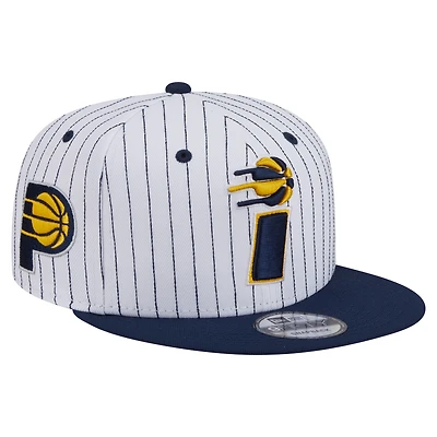 Men's New Era  White Indiana Pacers Deceptor Pinstripe 9FIFTY Snapback Hat