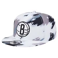 Men's New Era  White Brooklyn Nets Paint 9FIFTY Snapback Hat