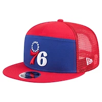Men's New Era  Royal/Red Philadelphia 76ers Outdoor Split Panel 9FIFTY Snapback Hat