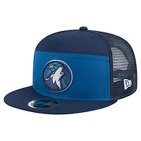 Men's New Era  Blue/Navy Minnesota Timberwolves Outdoor Split Panel 9FIFTY Snapback Trucker Hat