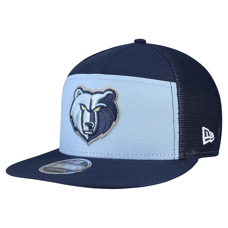Men's New Era Light Blue/Navy Memphis Grizzlies Outdoor Split Panel 9FIFTY Snapback Hat