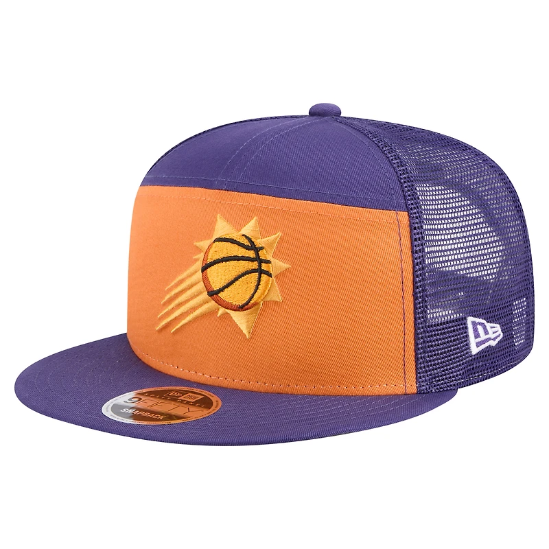 Men's New Era  Orange/Purple Phoenix Suns Outdoor Split Panel 9FIFTY Snapback Hat