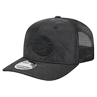 Men's New Era  Black Orlando Magic Quilted Nylon 9SEVENTY Trucker Adjustable Hat
