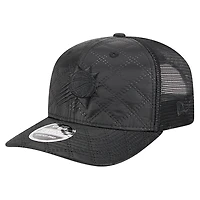 Men's New Era  Black Phoenix Suns Quilted Nylon 9SEVENTY Trucker Adjustable Hat
