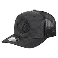 Men's New Era  Black Minnesota Timberwolves Quilted Nylon 9SEVENTY Trucker Adjustable Hat
