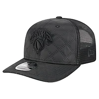 Men's New Era  Black New York Knicks Quilted Nylon 9SEVENTY Trucker Adjustable Hat