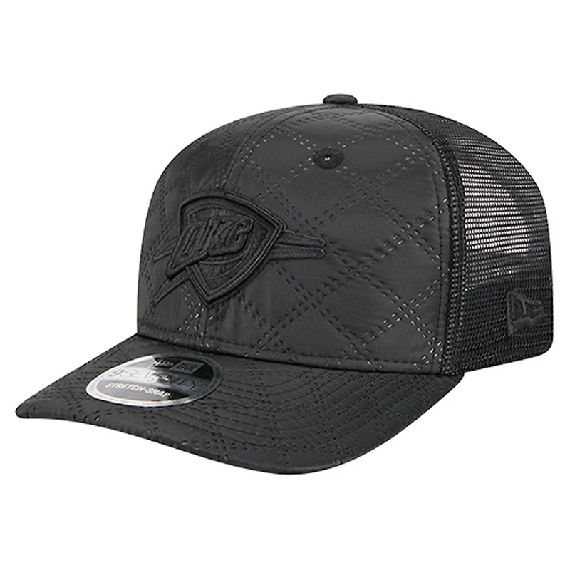 Men's New Era  Black Oklahoma City Thunder Quilted 9SEVENTY Trucker Adjustable Hat