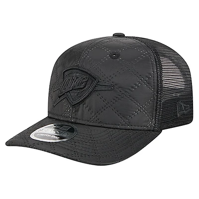 Men's New Era  Black Oklahoma City Thunder Quilted 9SEVENTY Trucker Adjustable Hat