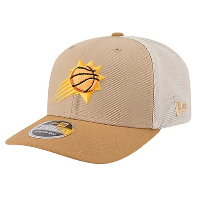 Men's New Era Tan/Light Brown Phoenix Suns Two-Tone 9SEVENTY Adjustable Trucker Hat