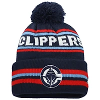 Men's New Era Navy LA Clippers Classic Cuffed Knit Hat with Pom