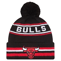 Men's New Era Black Chicago Bulls Classic Cuffed Knit Hat with Pom