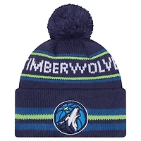 Men's New Era Navy Minnesota Timberwolves Classic Cuffed Knit Hat with Pom
