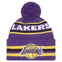 Men's New Era Purple Los Angeles Lakers Classic Cuffed Knit Hat with Pom