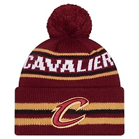 Men's New Era Wine Cleveland Cavaliers Classic Cuffed Knit Hat with Pom