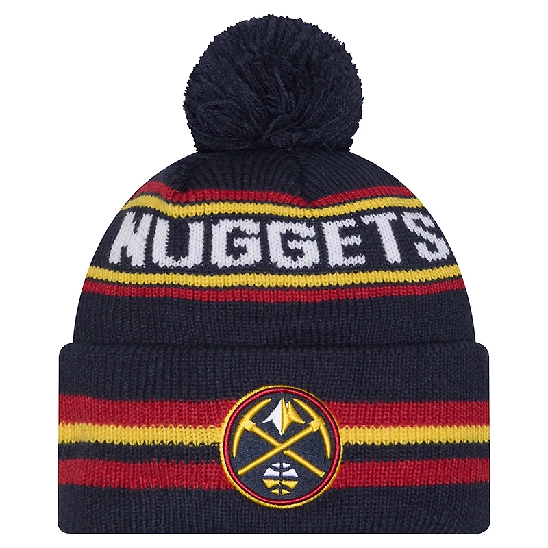 Men's New Era Navy Denver Nuggets Classic Cuffed Knit Hat with Pom