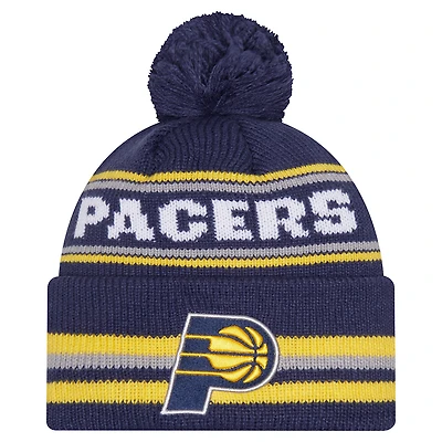 Men's New Era Navy Indiana Pacers Classic Cuffed Knit Hat with Pom