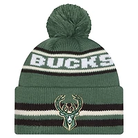 Men's New Era Hunter Green Milwaukee Bucks Classic Cuffed Knit Hat with Pom